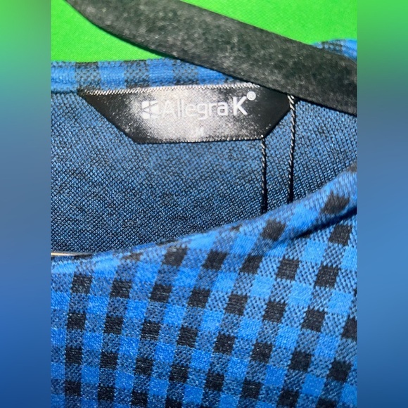 NWT Allegra K Blue Checkered Women's Dress size Medium - Picture 3 of 5
